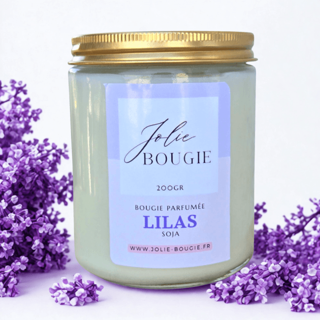 bougie parfumée artisanale lilas 200 ml