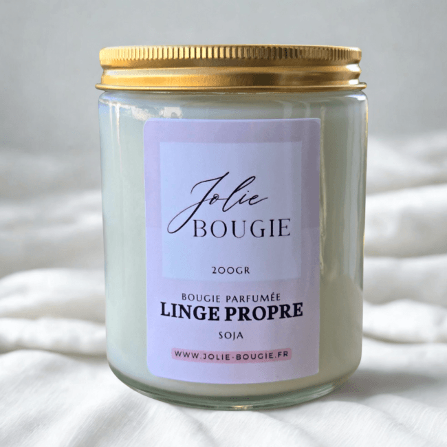 bougie artisanale parfumée linge propre 200 ml