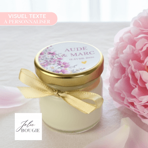 Petite bougie personnalisée mariage pour invités