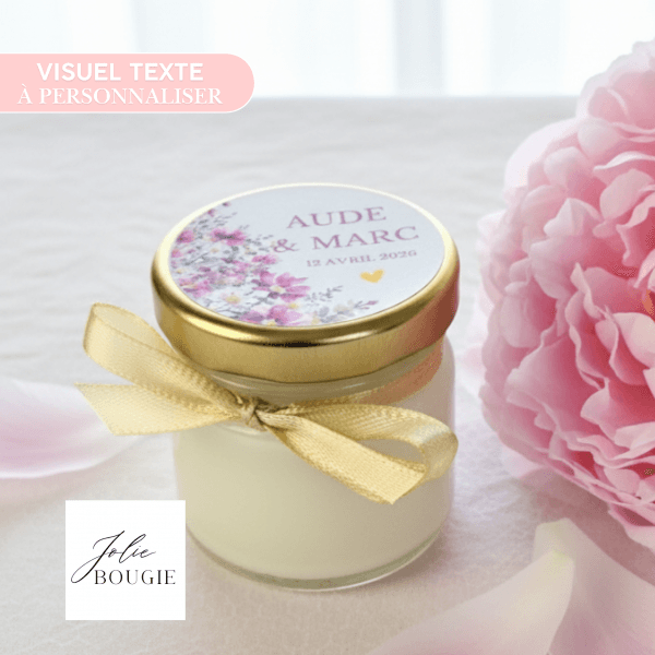 Petite bougie personnalisée mariage pour invités