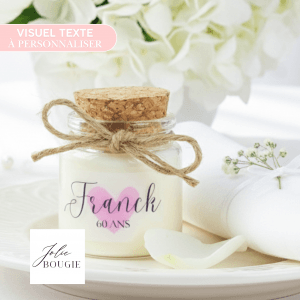 bougie personnalisée cadeau invités anniversaire ronde 50 ml