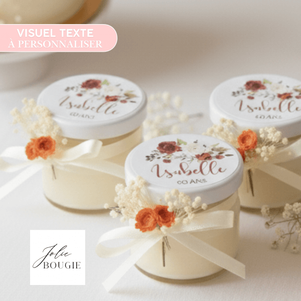 petite bougie personnalisée cadeaux invités anniversaire 40ml
