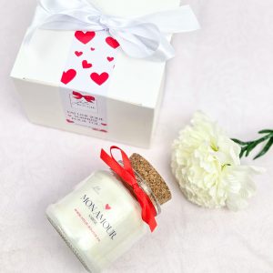 bougie avec message + boîte cadeau surprise 200 ml saint valentin