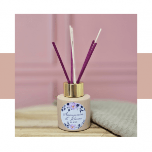diffuseur a tige personnalisé cadeau invités 50ml rose