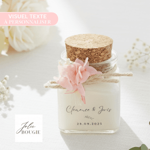 bougie personnalisée mariage carrée 120ml cadeau invités