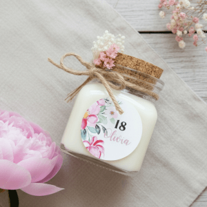 bougie personnalisée mariage en liège 120ml cadeau invités