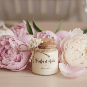 bougie personnalisée mariage en liège 50ml cadeaux invités