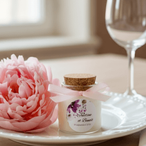 bougie personnalisée mariage en liège 50ml cadeaux invités