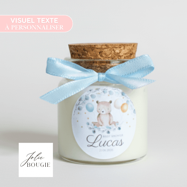 bougie personnalisée pour baptême 50 ml cadeau invités