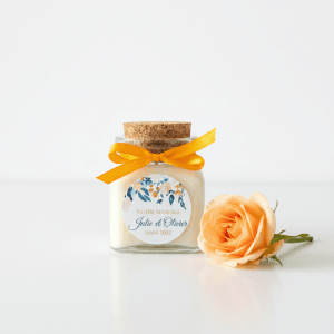bougie personnalisée mariage en liège 120ml cadeau invités