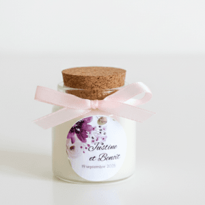 bougie personnalisée mariage en liège 50ml cadeaux invités