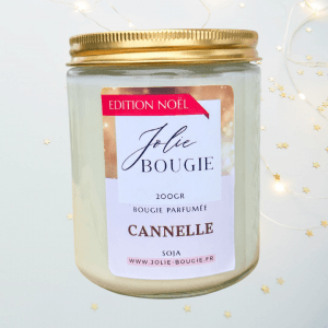 Bougie de Noël artisanale parfum cannelle 200 ml