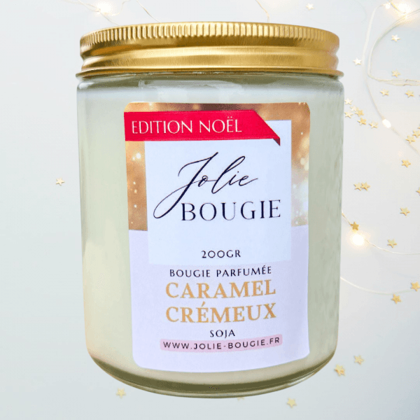 bougie artisanale parfum caramel crémeux 200ml