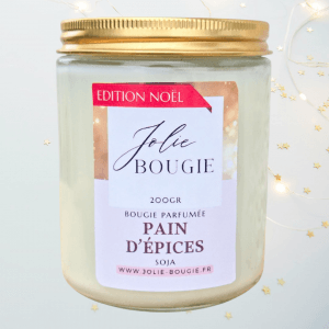Bougie de Noël artisanale parfumée pain d'épices 200 ml