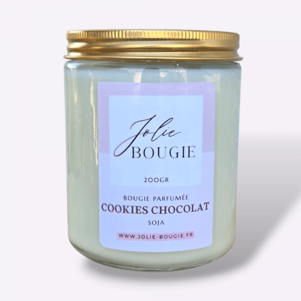 Bougie parfumée artisanale de Noël cookies au chocolat 200 ml