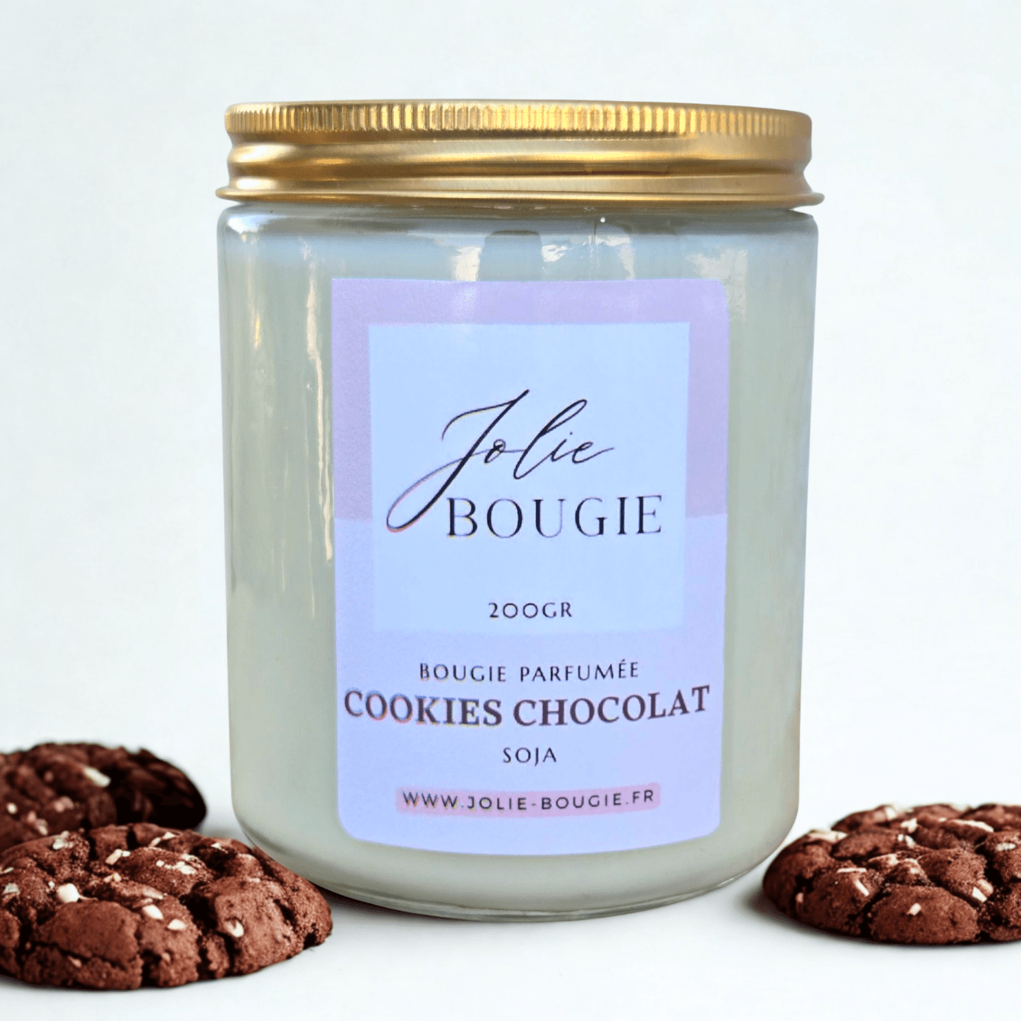 bougie parfumée artisanale cookies au chocolat 200 ml