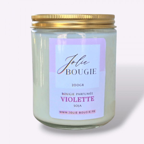 Bougie artisanale parfumée florale violette 200 ml