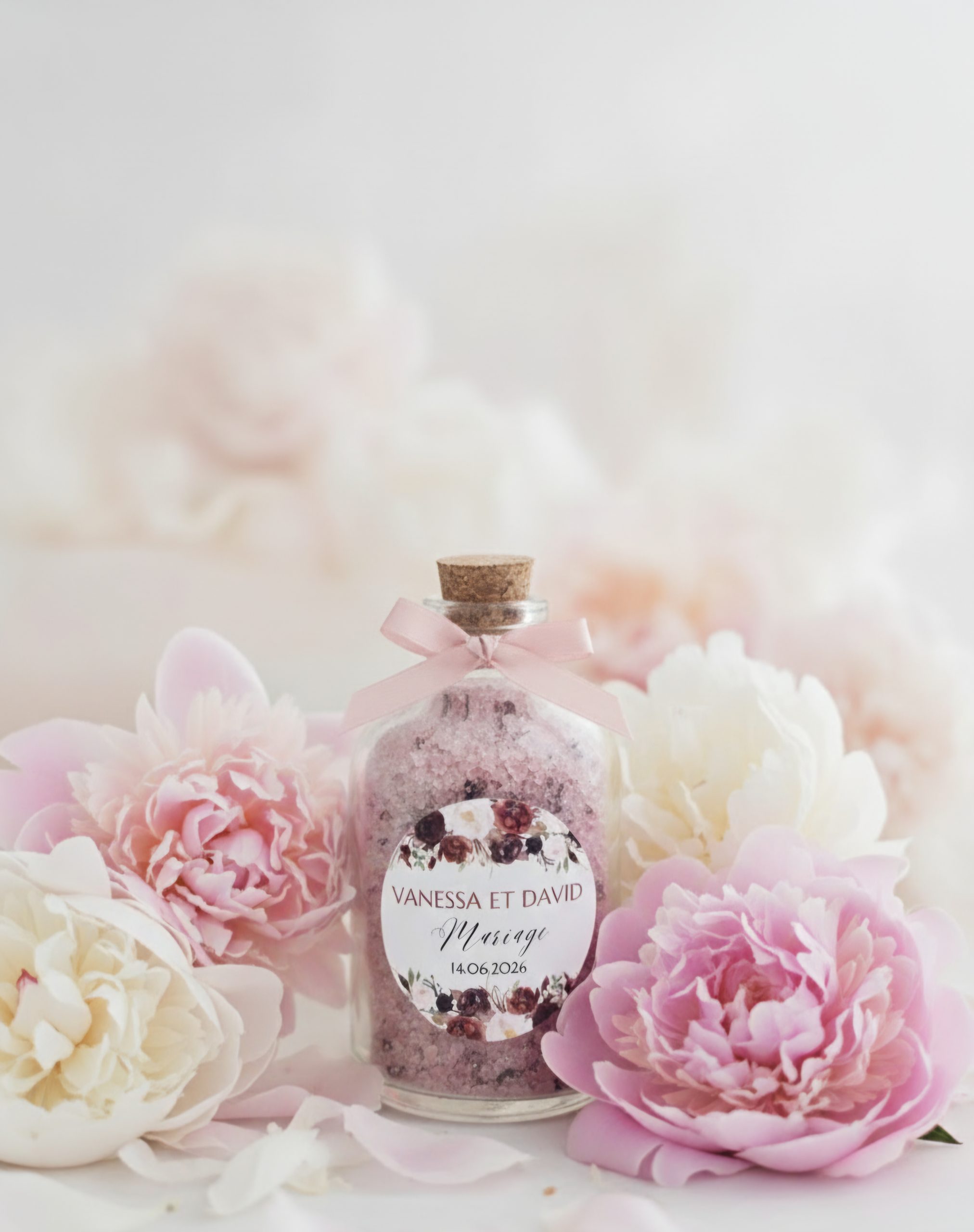 fiole de sel personnalisé mariage 60 gr cadeaux invités