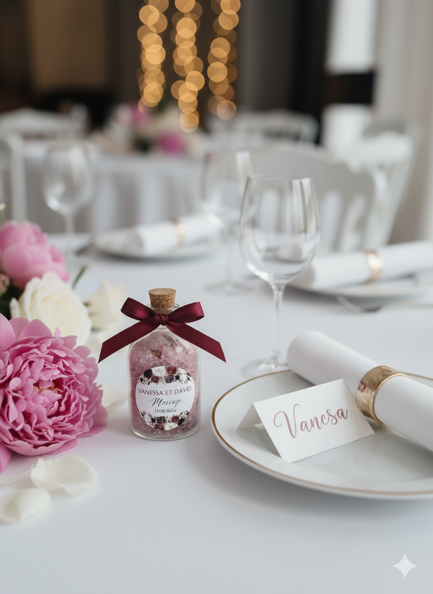 fiole de sel personnalisé mariage 60 gr cadeaux invités