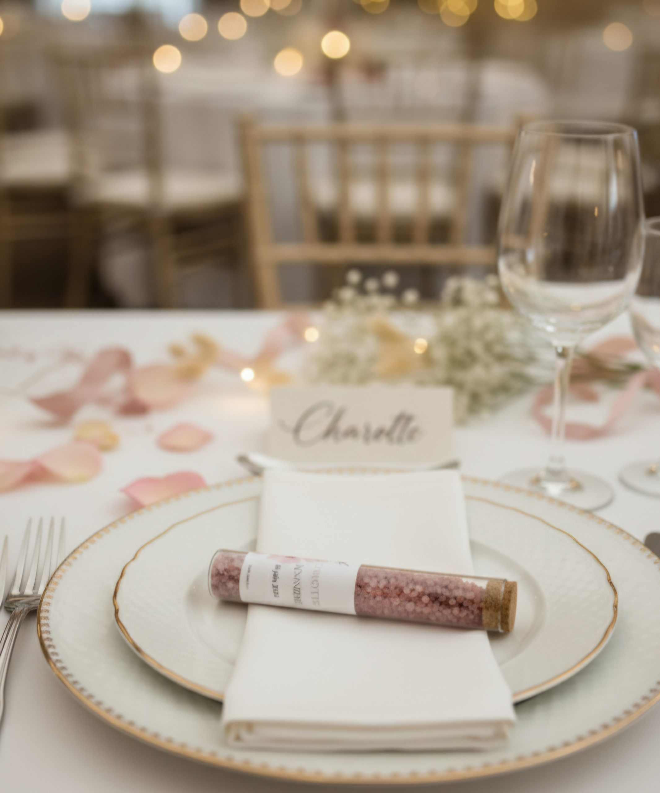 tube de sel blanc personnalisé mariage 90 gr cadeaux invités