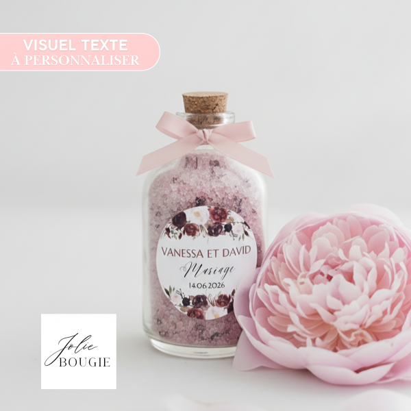 fiole de sel personnalisé mariage 60 gr cadeaux invités