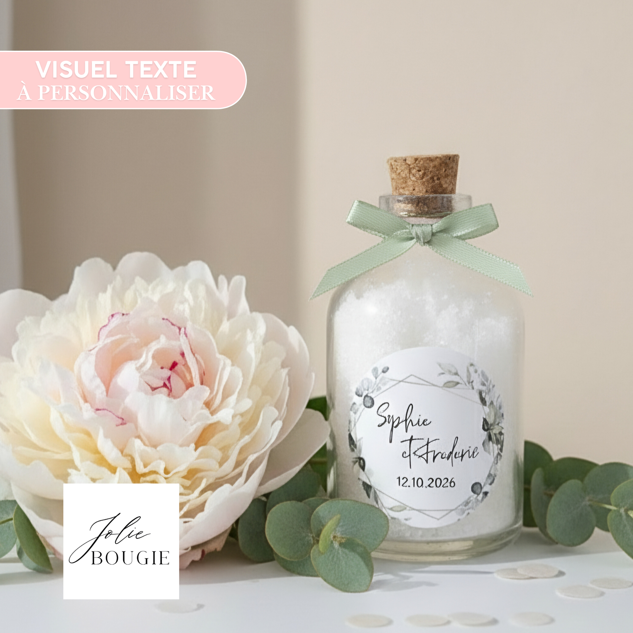 fiole de sel personnalisé mariage 60 gr cadeaux invités