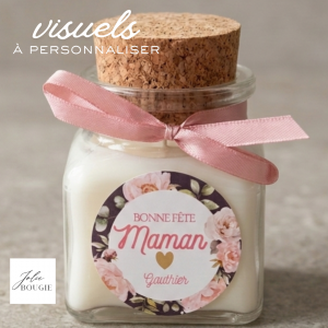 bougie personnalisée cadeau fête des mères 120ml