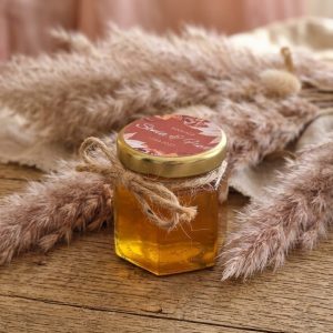 cadeau invité mariage– petit pot de miel personnalisé ( personnalisation sur le couvercle )
