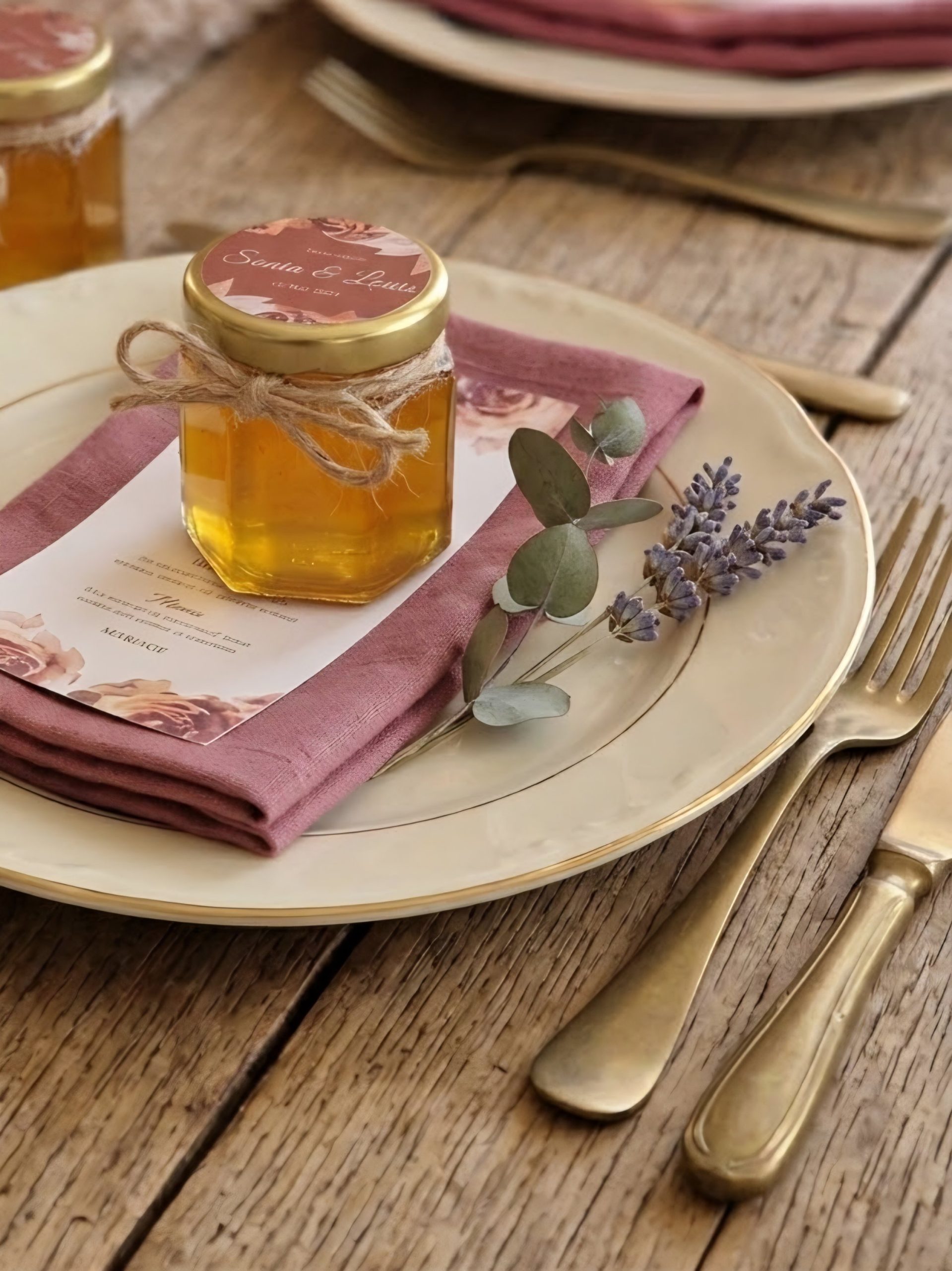 cadeau invité mariage– petit pot de miel personnalisé ( personnalisation sur le couvercle )