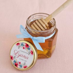 cadeau invité communion – petit pot de miel personnalisé ( personnalisation sur le couvercle )