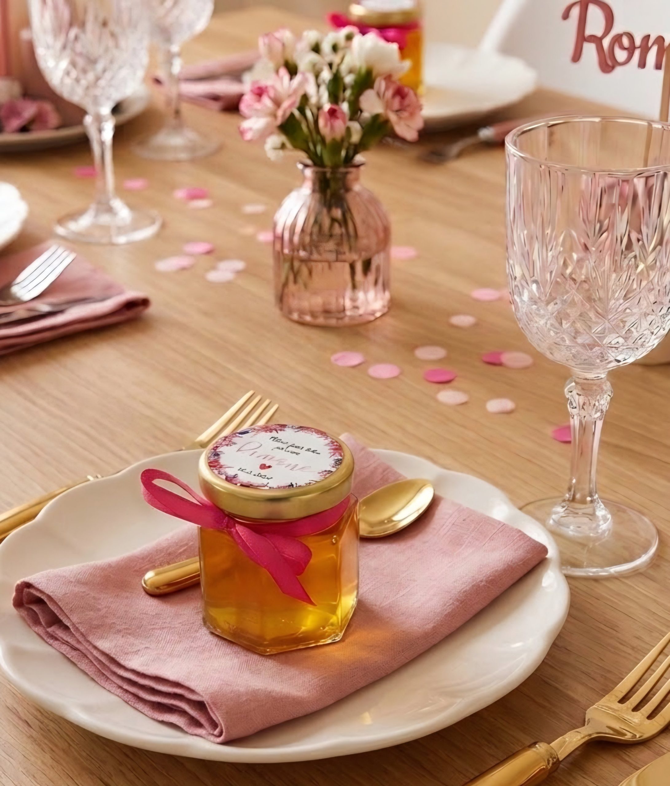cadeau invité baptême – petit pot de miel personnalisé ( personnalisation sur le couvercle )